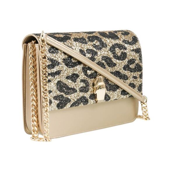 Roberto Cavalli Class GWLPCF D61 Milano Rmx 00 Gold/ Black Large Shoulder Bag